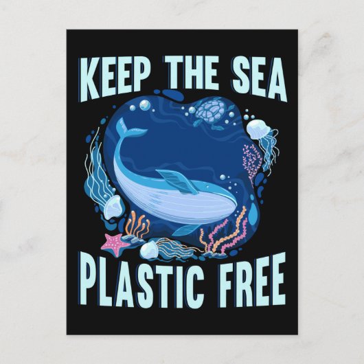Plastic Free Sea Earth Care Animal Rescue Rett Pla Postkarte (Vorderseite)