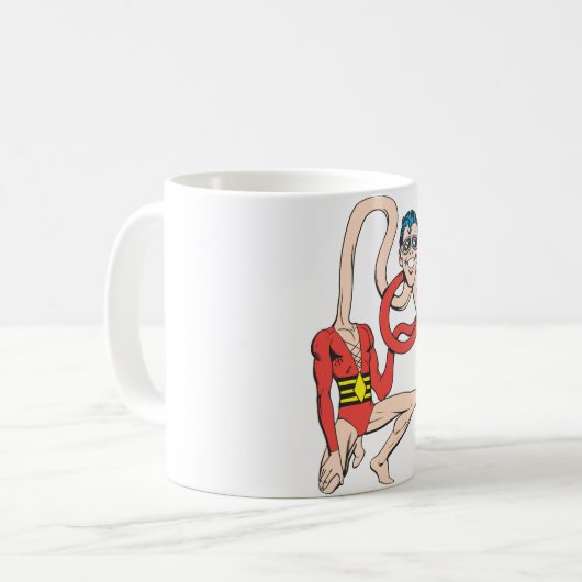 Plastic Man Rubberneck-Pose Kaffeetasse (Vorderseite Links)