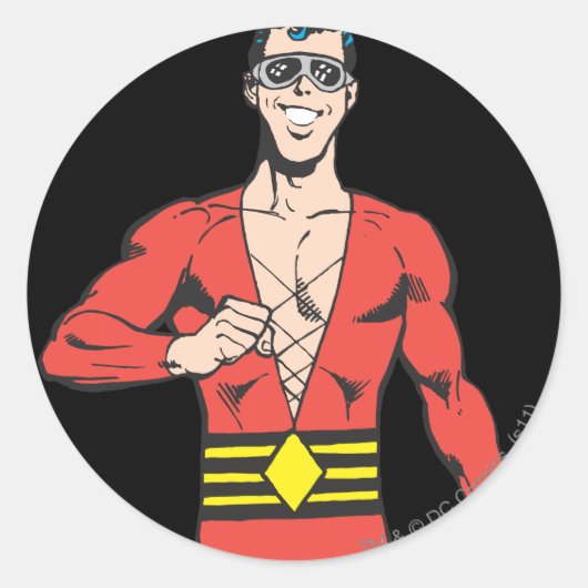 Plastic Man steht Runder Aufkleber (Vorderseite)
