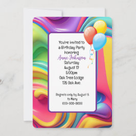 Plastic Psychedelic Birthday Invite Einladung