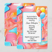 Plastic Psychedelic Birthday Invite Einladung (Vorne/Hinten)
