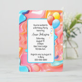 Plastic Psychedelic Birthday Invite Einladung (Stehend Vorderseite)