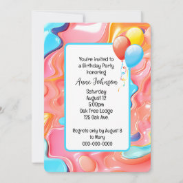 Plastic Psychedelic Birthday Invite Einladung