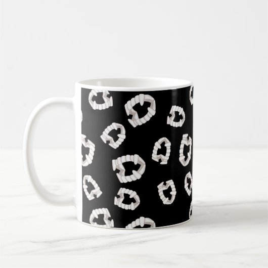 Plastic Vampire Teeth - Black Coffee Tasse (Links)