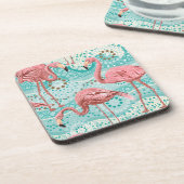 Plastik-Untersetzer Flamingo Print Getränkeuntersetzer (Linke Seite)