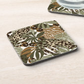 Plastik-Untersetzer Jungle Animal Print Getränkeuntersetzer (Linke Seite)