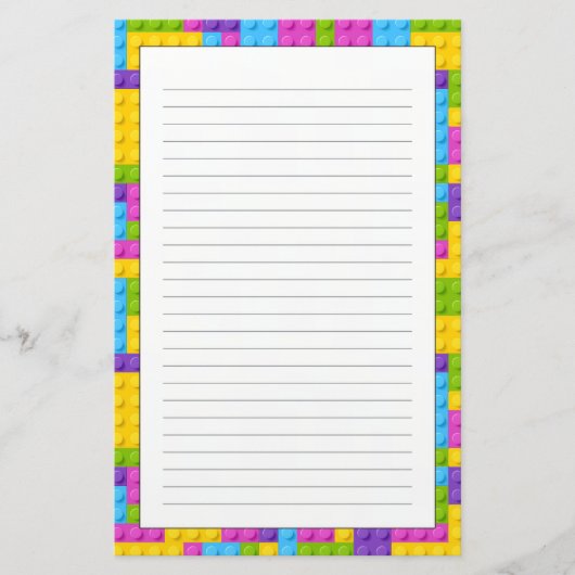 Plastikbau blockiert Muster Briefpapier (Vorderseite)