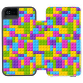 Plastikbau blockiert Muster Incipio iPhone Geldbeutel-Hülle (Folio Geöffnet)