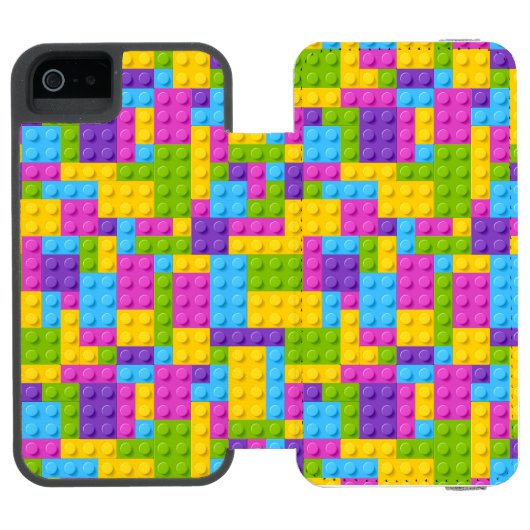 Plastikbau blockiert Muster Incipio iPhone Geldbeutel-Hülle (Folio Geöffnet)