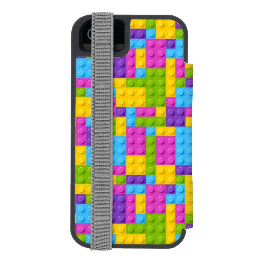 Plastikbau blockiert Muster Incipio iPhone Geldbeutel-Hülle (Folio Rückseite)