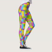 Plastikbau blockiert Muster Leggings (Rechts)