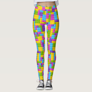 Plastikbau blockiert Muster Leggings