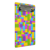 Plastikbau blockiert Muster Mini Klemmbrett (Schrägansicht)