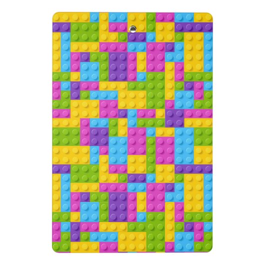 Plastikbau blockiert Muster Mini Klemmbrett (Rückseite)