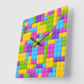 Plastikbau blockiert Muster Quadratische Wanduhr (Winkel)