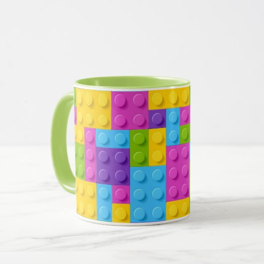 Plastikbau blockiert Muster Tasse (Vorderseite Links)