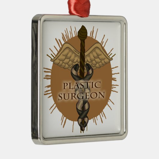 Plastikchirurg Caduceus Square Ornament (Rechts)