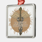 Plastikchirurg Caduceus Square Ornament (Links)
