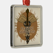 Plastikchirurg Caduceus Square Ornament (Rechts)