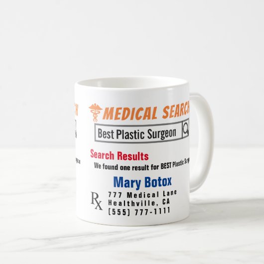 Plastikchirurg Funny Search Tasse (VorderseiteRechts)