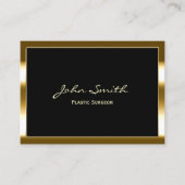 Plastikchirurg Moderne Schwarz & Gold Rahmen Visitenkarte (Vorderseite)