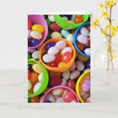 Plastikeier gefüllt mit Geleebonbons Karte (Gelbe Blume)