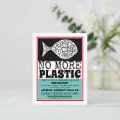 Plastikfisch, Treffpunkt für Klimaänderungen einla Postkarte (Stehend Vorderseite)