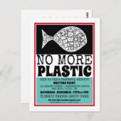 Plastikfisch, Treffpunkt für Klimaänderungen einla Postkarte (Vorne/Hinten)