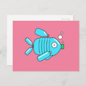 Plastikflaschen Fische // Klimaschutz Postkarte (Vorne/Hinten)