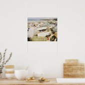 Plastikflaschen und Meerwasser-Ablagerung auf eine Poster (Küche)