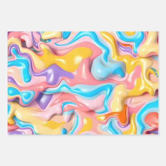 Plastikflüssigkeit 3D Abstrakt Geschenkpapier Set (Vorderseite 3)