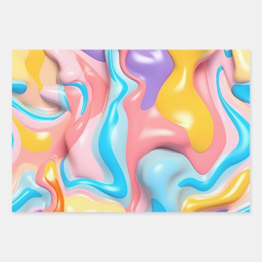 Plastikflüssigkeit 3D Abstrakt Geschenkpapier Set (Vorderseite 2)