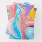 Plastikflüssigkeit 3D Abstrakt Geschenkpapier Set (Beispiel)
