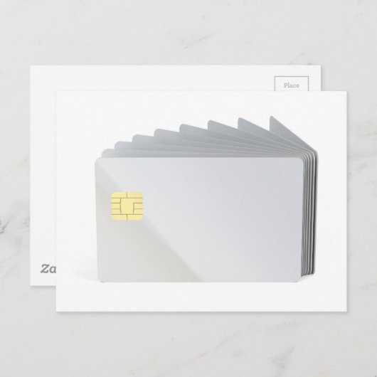 Plastikkarten mit Chip Postkarte (Vorne/Hinten)