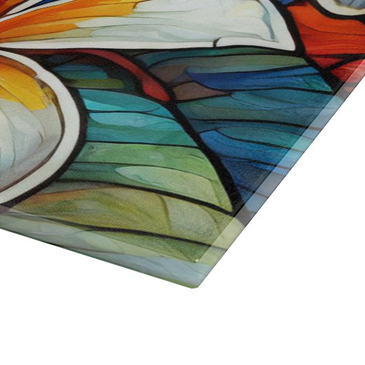 Plastikplumeria aus Glas Schneidebrett (Ecke)