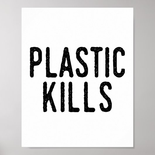 Plastikschäden: Verschmutzung Rette Umwelt Poster (Vorne)