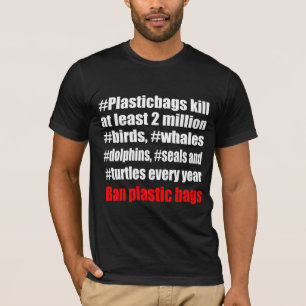 Plastiktascheschwarzes T-Shirt