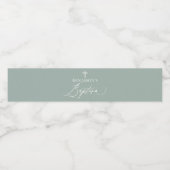 Plastische Green Cross Boy Taufe Wasser Flasche Et Wasserflaschenetikett (Einzelnes Label)