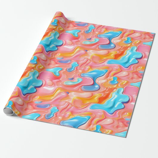 Plastische psychedelische Fluid-Formen Geschenkpapier (Ungerollt)
