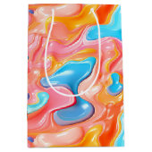 Plastische psychedelische Fluid-Formen Mittlere Geschenktüte (Vorderseite)