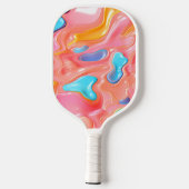Plastische psychedelische Fluid-Formen Pickleball Schläger (Rückseite)