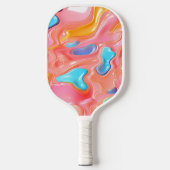 Plastische psychedelische Fluid-Formen Pickleball Schläger (Vorderseite)
