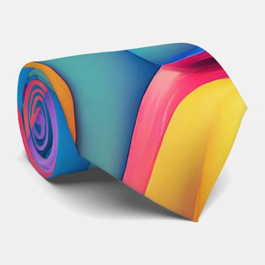 Plastische psychedelische Regenbogenflüssigkeitsfo Krawatte (Gerollt)