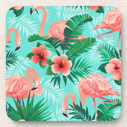 Plastische Untersetzer Flamingo Tropical Palms (Vorderseite)