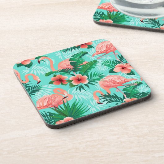 Plastische Untersetzer Flamingo Tropical Palms (Linke Seite)