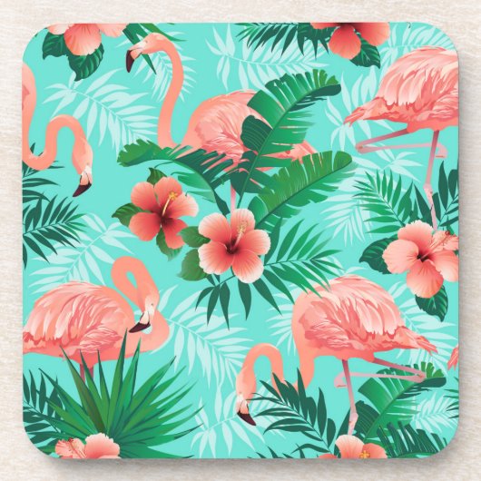 Plastische Untersetzer Flamingo Tropical Palms (Vorderseite)