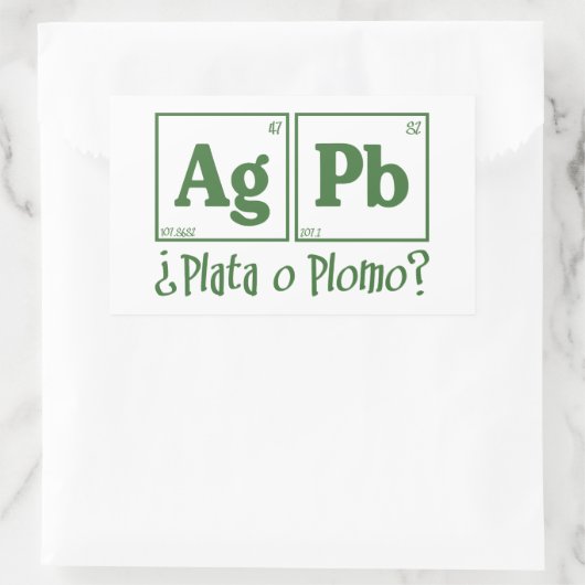 Plata o rechteckiger aufkleber (Tasche)