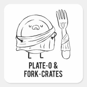 Plate-O und Gabel-Rate Philosophie Pin Sticker