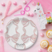 plate Pink Bow Paper Plate 1st birthday Pappteller (Party)