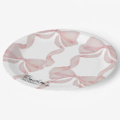 plate Pink Bow Paper Plate 1st birthday Pappteller (Schrägansicht)